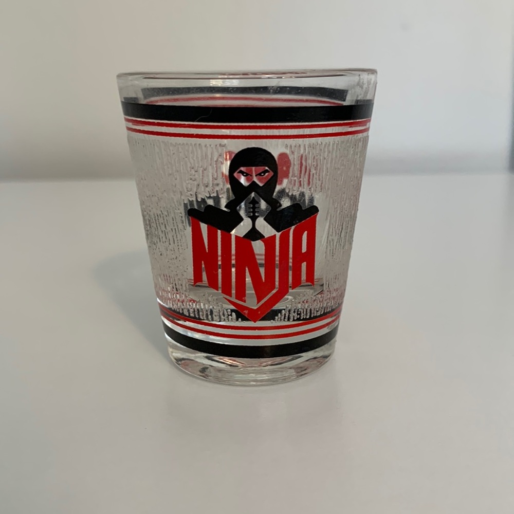 VTG Six Flags Magic Mountain Ninja shot glass 1970s